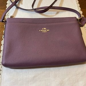 Journal Slim Crossbody Handbag, Pebble Leather, Eggplant (Purple)
